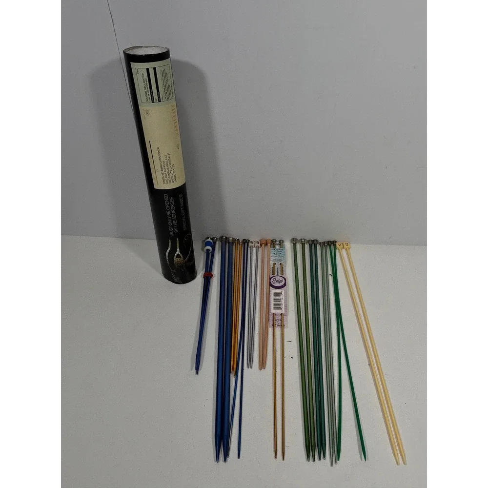Vintage Mixed Knitting Needle Lot Boye Susan Bates Aluminum Bamboo 11 Pairs+